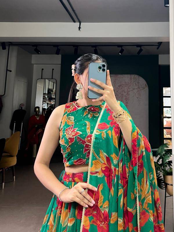 LNB 145 Marble GRN Wholesale lehenga suppliers in Delhi